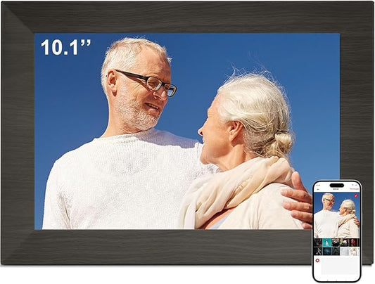 BWJBSW 10.1 Inch Smart Digital Picture Frame with Wi-Fi 6, 32GB Storage, IPS Touch Screen, Auto-Rotation, Music Sync, Weat...