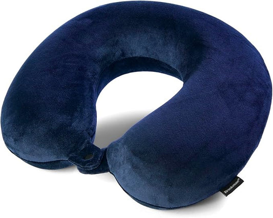Brookstone Travel Neck Pillow - Lightweight Fleece Casing U-Shaped Stuffable Memory Foam Travel Pillow for Sleeping and Ne...