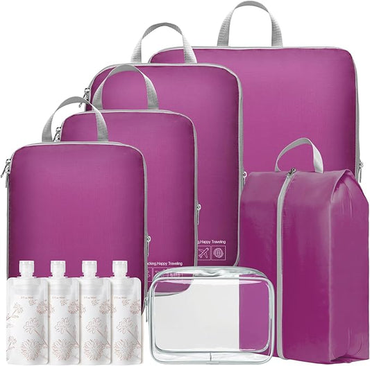 Cambond Compression Packing Cubes for Travel Women - Lightweight Luggage Organizers Bag Packing Cubes for Carry on Suitcases