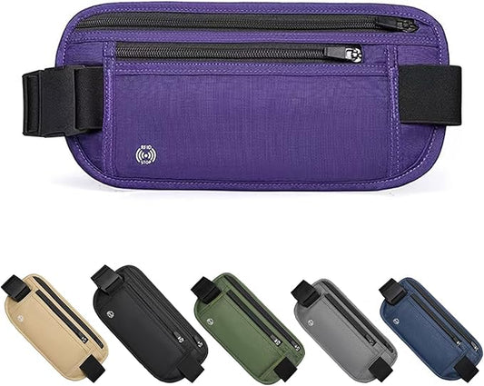 vshougou Purple Hidden Money Belt for Travel for Men, Waist Wallet Anti Theft, RFID Passport Holder For Travel Men Or Wome...
