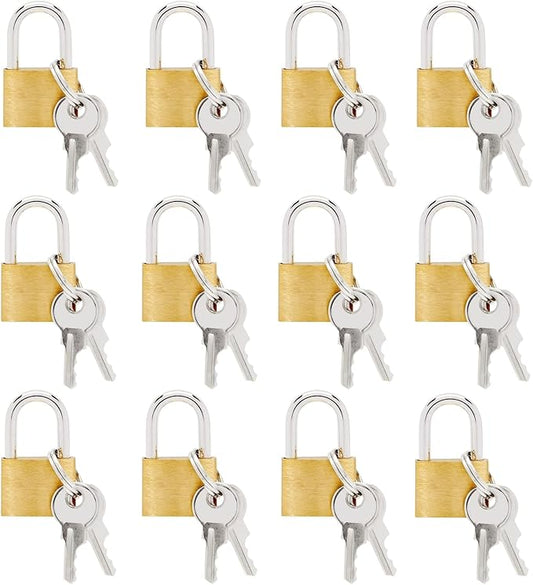 Juvale Luggage Locks with Keys - Mini Lock for Diaries & Jewelry Boxes - Travel Security for Suitcases & Bags - 12 Pack, ...