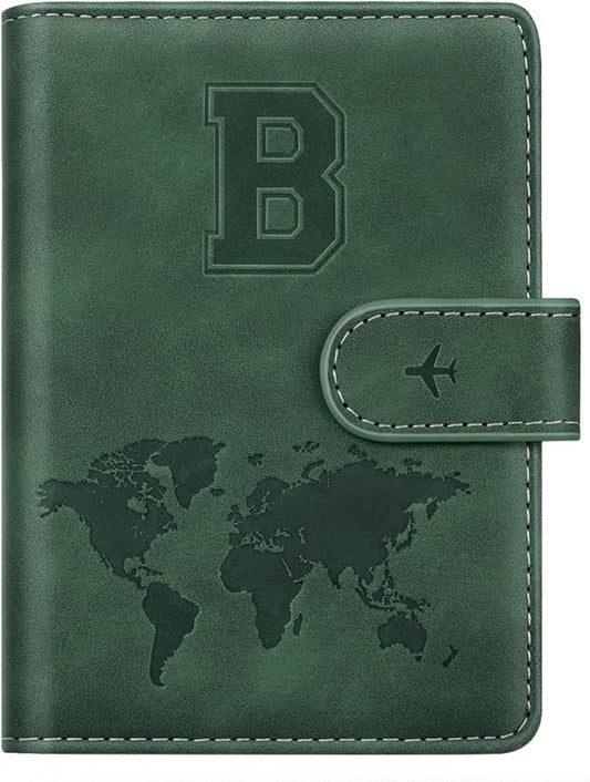 Personalized B Passport Holder Cover Initial Letter Travel Wallet RFID Blocking Passport Cover Credit Card Holder Case Pas...
