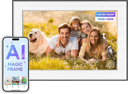 Homture Digital Picture Frame - 10.1" HD Display AI Magic Frame, Touch Screen Digital Photo Frame with Easy Setup, Unlimit...