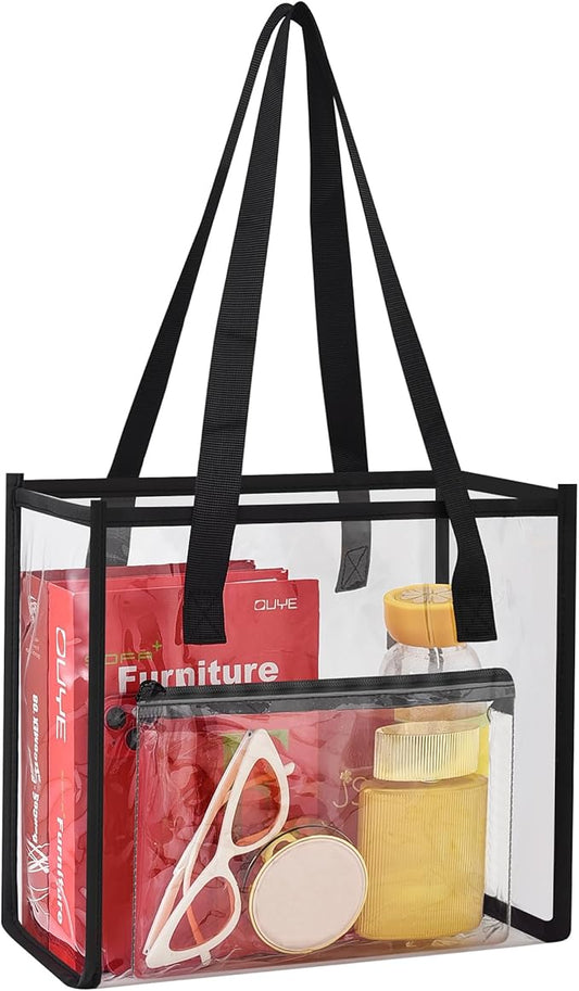 MAY TREE Clear Tote Bag, Clear Purse Stadium Approved for Sports Work Security Travel Stadium Concert