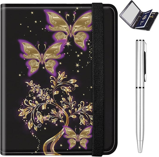 Passport and Vaccine Card Holder Combo with RFID Blocking, Design Leather Travel Wallet Case Carrying Credit Card Holder C...