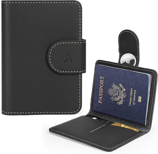 ALLIVE Passport Holder for Travel, Genuine Leather Passport Holder with AirTag Hidden Pocket, Rfid Blocking Passport Cover...