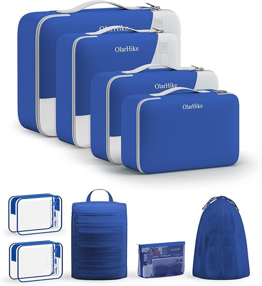 OlarHike Packing Cubes for Travel, Organizers for Suitcase, 11 set Klein Blue