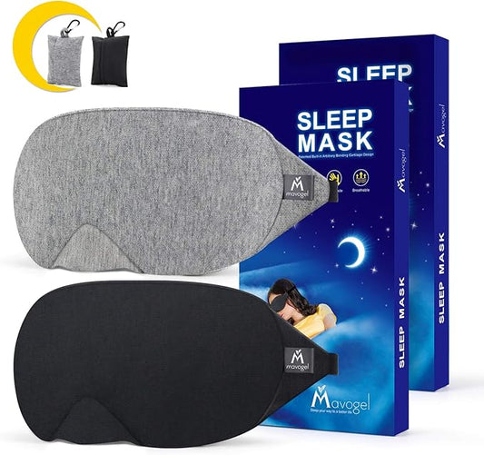 Mavogel Cotton Sleep Mask - Updated Design Light Blocking Sleep Mask, Soft and Comfortable Eye Blindfold for Men Women, Ey...