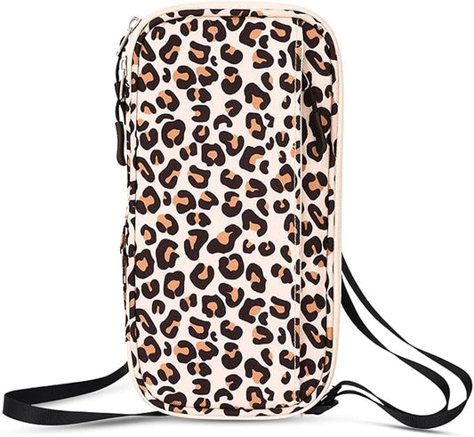 RFID Blocking Family Passport Holder, Leopard print style，Multi-functional Travel Document Organizer, for Women, Men, and ...