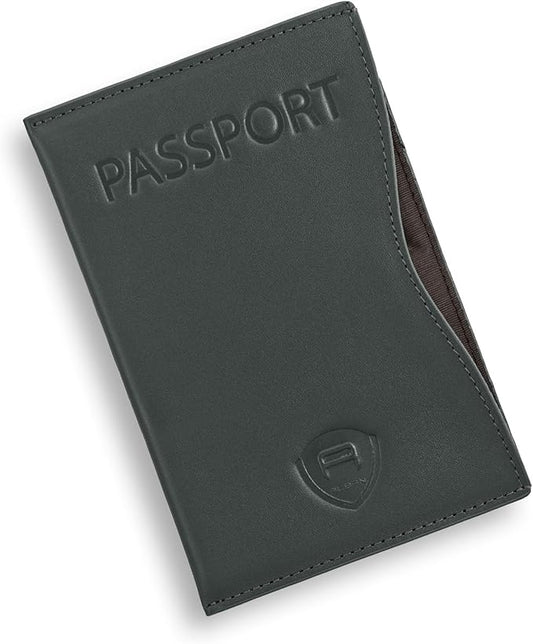Alban RFID Passport Holder Women Men RFID Blocking Travel Passport Wallet Case Genuine Leather Passport Cover porta pasaporte