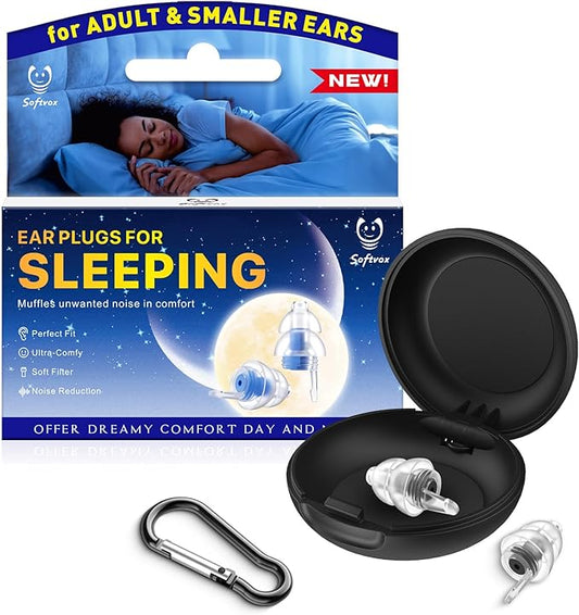 Ear Plugs for Sleeping, Ultra-Comfy Reusable Noise Reduction Earplugs for Sleep, Deep Focus, Travel, Snoring, Noise-Sensit...