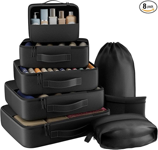 8 Set Packing Cubes for Travel,Luggage Organizers for Travel Accessories