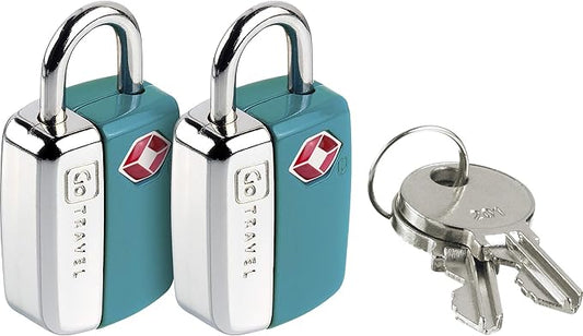 Go Travel TSA Key Padlocks, Suitcase Lock with 2 Keys per Lock, TSA Approved Locks for Luggage, Travel Essentials, Pack of 2