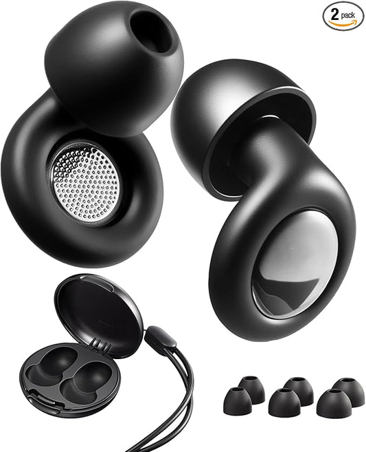 Sleeping Ear Plugs Noise Cancelling, Reusable Silicone Sleeping Earplugs, Noise Reducing for Travel, Focus, Hearing Protec...