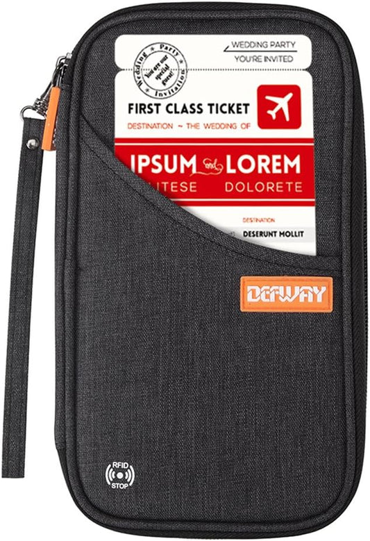 defway Passport Holder Travel Wallet - Family Passport Holder of 4, RFID Blocking Passport Wallet for Men Women, Travel Es...
