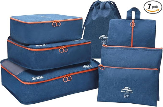 7 Set Packing Cubes for Suitcases Travel Luggage Packing Organizers,Travel Essentials Luggage Organizer Accessories Toilet...