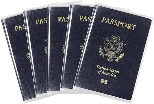 Waterproof Clear Passport Cover Plastic Passport Protector, Travel Essentials unisex-adult, with Vinyl ID Card Protector C...