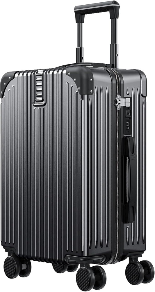 20 Inch carry on luggage airline approved Lightweight carry on luggage 22x14x9 airline approved with TSA lock 8 Double Spi...