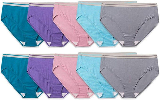 Fruit of the Loom womens Eversoft Cotton Underwear Multipacks, Tag Free & Breathable, Available in Plus Size