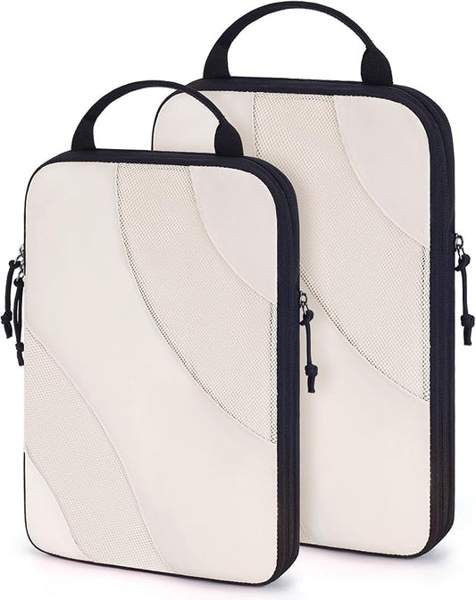 BAGSMART Compression Packing Cubes, 2 Set Travel Packing Cubes for Carry on Suitcases, Compression Suitcase Organizers Bag...