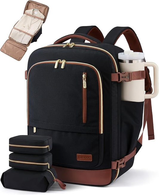 LOVEVOOK 40L Travel Backpack for Women Men with Garment Bag, Airline Approved Carry on Luggage Travel Essentials with 3 Pa...