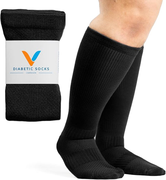 Viasox Compression Socks for Women and Men, Knee High Socks 12-15 mmhg Circulation Support for Flight, Travel