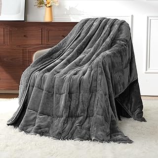 Uttermara Weighted Blankets for Adults Queen Size, 15lbs 60x80 inches Blanket with Soft Warm Plush Sherpa Fleece, Washable...