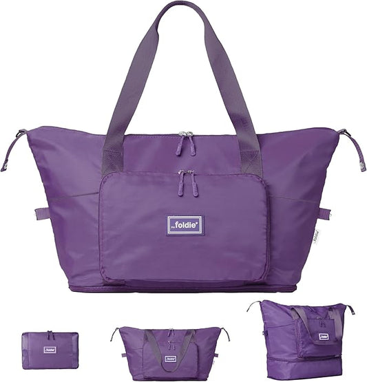 The Foldie Foldable Travel Bag for Women - 40L Weekender Bag with Multiple Pockets - Carry On Expendable Travel Bag