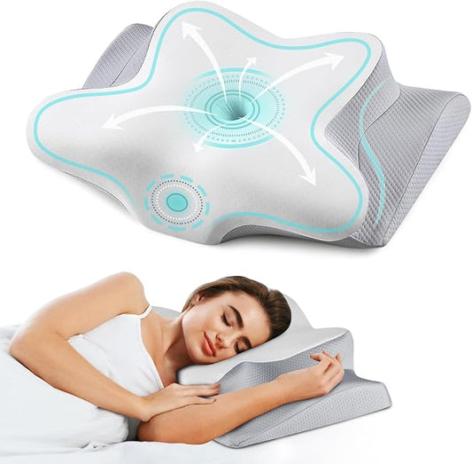 Cervical Neck Pillow - Ergonomic Side Sleeper Pillow for Pain Relief, Contour Cervical Pillow for Sleeping, Memory Foam Pi...