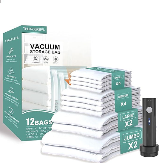 Travel Vacuum Storage Bags with Electric Pump, Multiple Combinations Travel Packing Bags for Luggage and Suitcase, Carry-o...