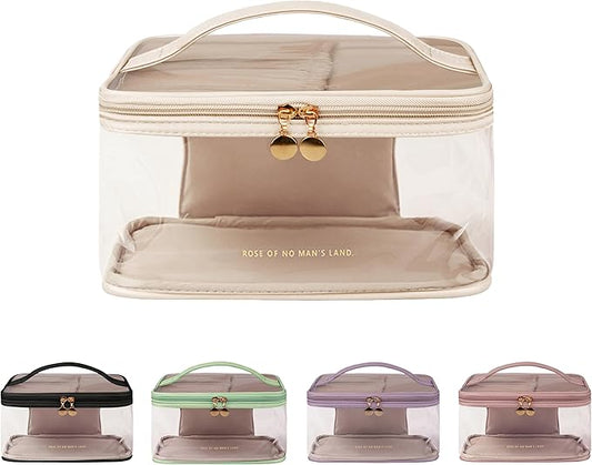 Ebbniur Clear Toiletry Bag, Transparent Travel Toiletries Organizer, Large Opening Cute Travel Makeup Bag, Portable Large ...