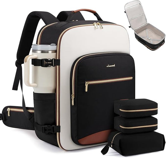 LOVEVOOK 56L Travel Backpack for Women & Men, Airline Approved Carry On Luggage with 3 Packing Cubes, TSA Overnight Bags, ...
