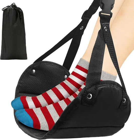 1-Pack Airplane Foot Hammock, Adjustable Plane Foot Rest for Long Flight, Plane Travel Essentials to Relax Your Feet, Foot...