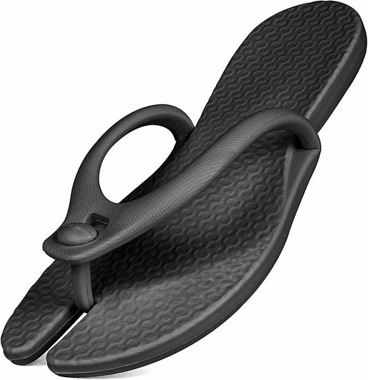 Foldable Flip-Flop Travel Slippers Shower Shoes Slides Summer Camp Sandals Soft Comfy Non-Slip Quick Dry House Bathroom Gy...