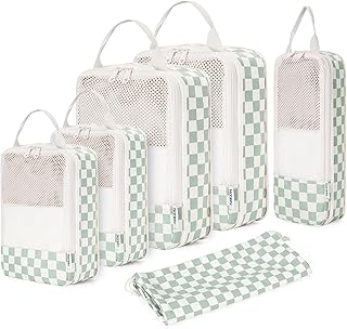 Narwey 6 Set Compression Packing Cubes for Travel Kids Women Carry on, Packing Organizers Bag for Backpack Luggage Suitcas...