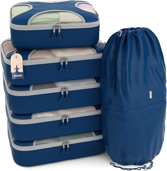Shacke 6 Set Packing Cubes for Travel - Compression Packing Bags/Travel Organizer - Luggage Organizer Bags for Traveling -...