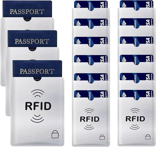 Hakefyna 15PCS RFID Blocking Sleeve RFID Credit Card Holder & RFID Passport Sleeve – Secure Travel Wallet – To Protect You...