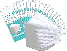 KN FLAX KF94 Masks For Adults - Face Protective Mask (White) [Made in Korea] [20 Individually Packaged] Premium KF-94 Cert...