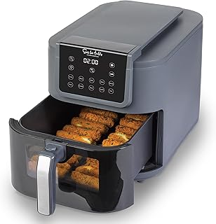 SUR LA TABLE KITCHEN ESSENTIALS 5-in-1 Compact 8-Quart Basket Air Fryer with Window for Easy Viewing, Digital Touchscreen ...