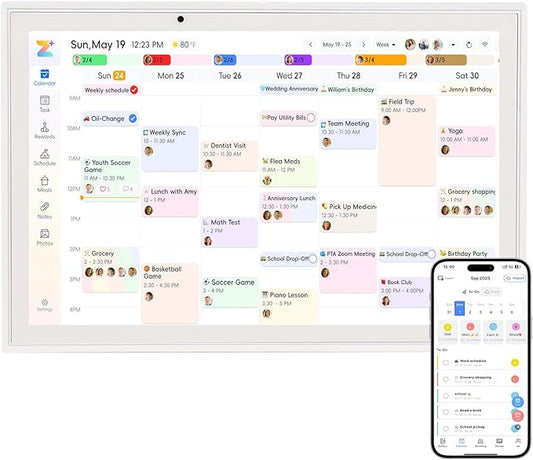 10.1 Inch Smart Digital Calendar Chore Chart Meal Planner HD Touchscreen Smart Family Planner, Hearth Display Desk Digital...