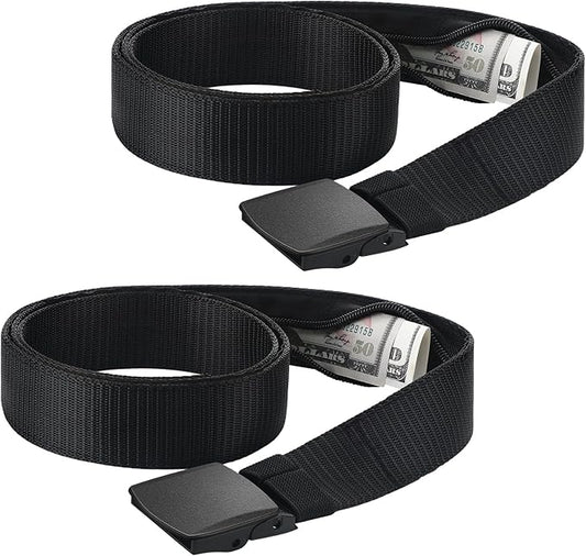 Cozypower 2 Pcs Hidden Money Belt for Travel Hidden Pockets Under Clothes Security Money Wallet Nylon Security Cash Safe A...