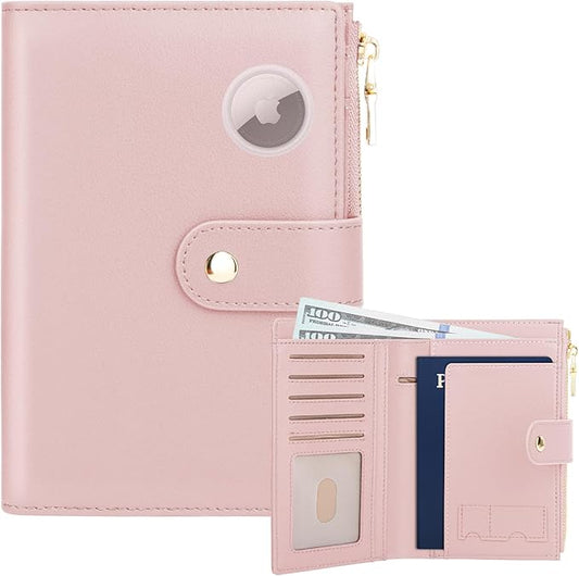 TEUEN Passport Holder for Travel Women, RFID Blocking Passport Wallet with Airtag Slot, PU Leather Passport Cover Travel W...