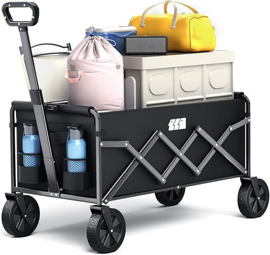 TANSTRIDER Collapsible Foldable Wagon, Folding Wagon with Wheel Heavy Duty with 180lbs Weight Capacity Lightweight Utility...