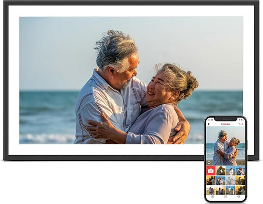 Digital Picture Frame, 15.6 Inch Large Frameo Digital Photo Frame WiFi, 32GB, 1920 * 1080 IPS HD Touch Screen, Tabletop&Wa...