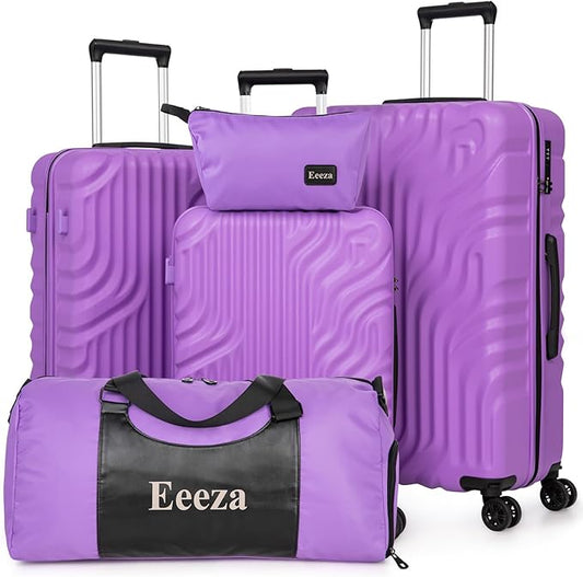 Eeeza Luggage Sets Suitcase Sets 5 Piece Luggage Sets Suitcase with ABS Hard Shell Lightweight TSA Lock and Double Rotatab...