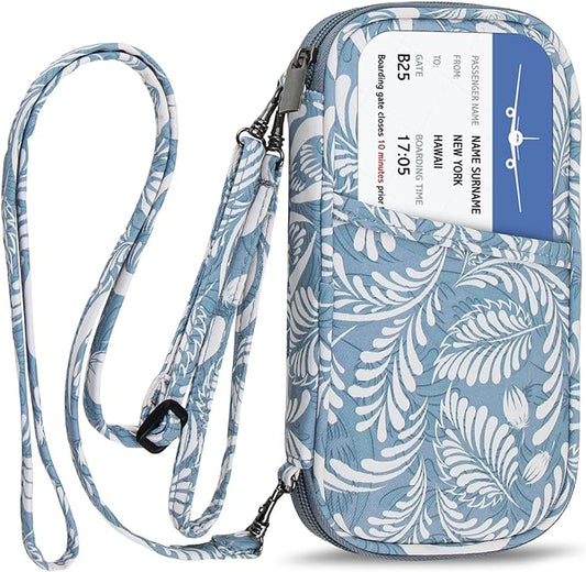 jiemei RFID Family Passport Wallet Holder Waterproof, Travel Document Organizer Credit Card Clutch Bag for Men Women (RFID...