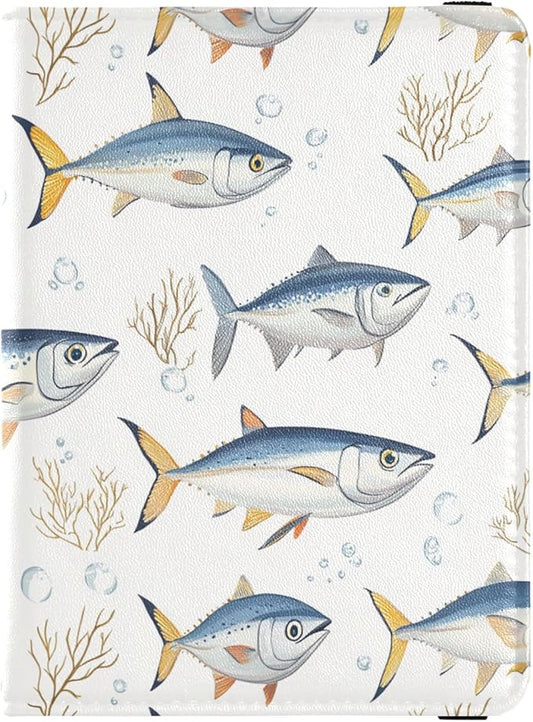 Cartoon Tuna Fish Passport and Vaccine Card Holder Combo Travel Passport Wallet With Vaccination Card Slot Passport Holder...