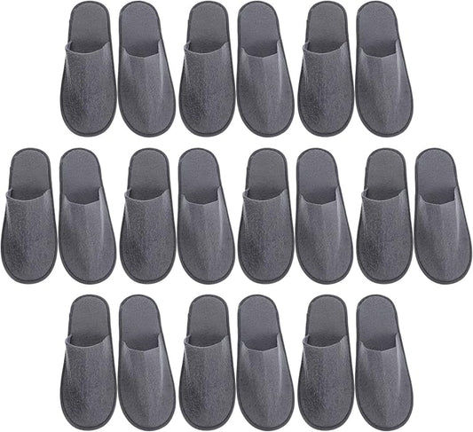 Healifty 10 Pairs Disposable Travel Slippers SPA Slippers Cotton Linen Close Toe Slipper Reusable Home Shoes for Travel Ho...