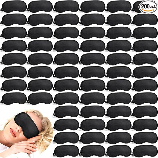 Tarpop 200 Pcs Eye Mask Sleeping Blindfold Eye Cover with Adjustable Strap for Games Party Team Building Travel Individual...