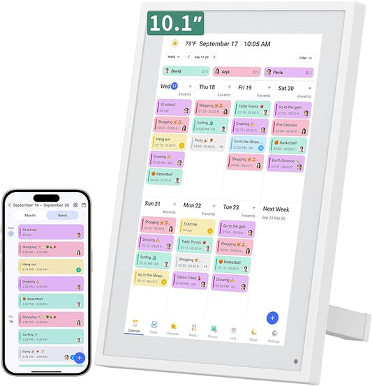 Smart Digital Calendar, 10.1" HD Smart Touch Screen Home Interactive Electron Calender WiFi Planner,Meal Schedule, Duty Ch...